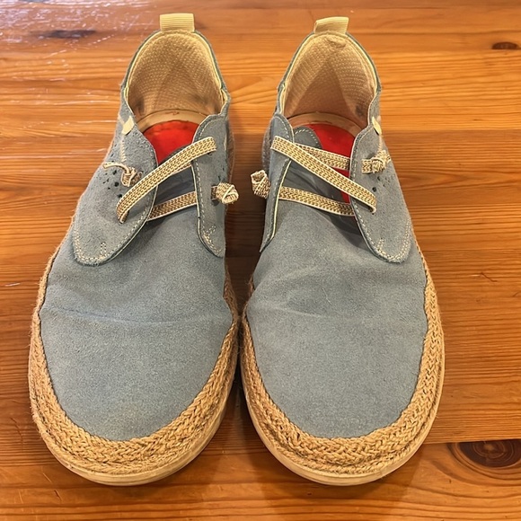 OnFoot Blue Suede Perforated Lace Up Sneakers made in Spain eu 42 - Picture 2 of 12